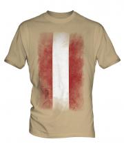 Austria Faded Flag Mens T-Shirt