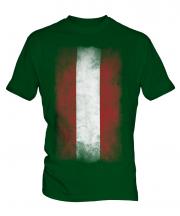 Austria Faded Flag Mens T-Shirt