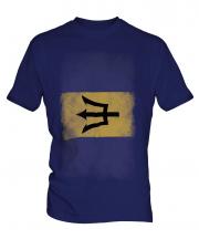 Barbados Faded Flag Mens T-Shirt