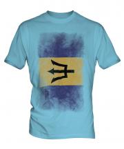 Barbados Faded Flag Mens T-Shirt
