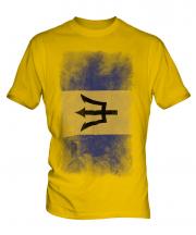 Barbados Faded Flag Mens T-Shirt