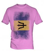 Barbados Faded Flag Mens T-Shirt