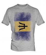 Barbados Faded Flag Mens T-Shirt