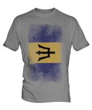 Barbados Faded Flag Mens T-Shirt