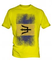 Barbados Faded Flag Mens T-Shirt