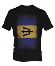 Barbados Faded Flag Mens T-Shirt