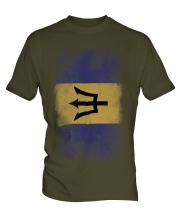 Barbados Faded Flag Mens T-Shirt