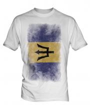 Barbados Faded Flag Mens T-Shirt