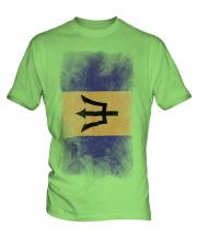 Barbados Faded Flag Mens T-Shirt