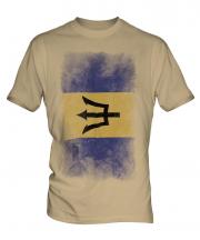 Barbados Faded Flag Mens T-Shirt