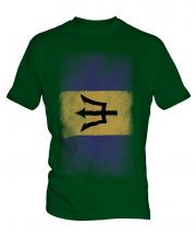 Barbados Faded Flag Mens T-Shirt