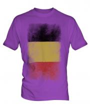 Belgium Faded Flag Mens T-Shirt