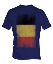 Belgium Faded Flag Mens T-Shirt