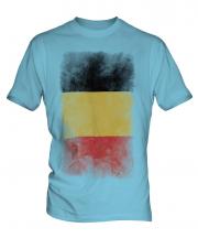 Belgium Faded Flag Mens T-Shirt