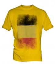 Belgium Faded Flag Mens T-Shirt