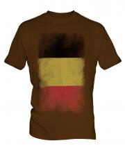 Belgium Faded Flag Mens T-Shirt