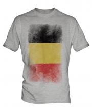 Belgium Faded Flag Mens T-Shirt