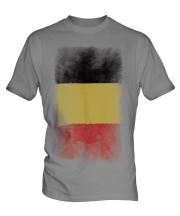 Belgium Faded Flag Mens T-Shirt