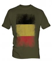 Belgium Faded Flag Mens T-Shirt