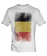Belgium Faded Flag Mens T-Shirt