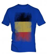 Belgium Faded Flag Mens T-Shirt