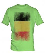 Belgium Faded Flag Mens T-Shirt