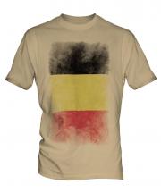 Belgium Faded Flag Mens T-Shirt