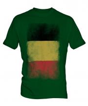 Belgium Faded Flag Mens T-Shirt