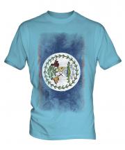 Belize Faded Flag Mens T-Shirt