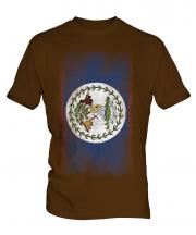 Belize Faded Flag Mens T-Shirt