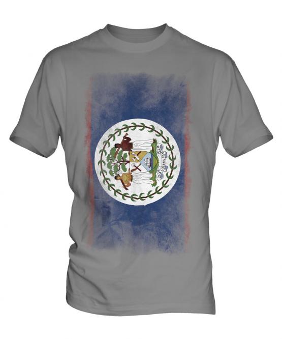 Belize Faded Flag Mens T-Shirt
