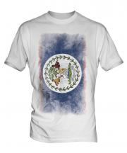 Belize Faded Flag Mens T-Shirt