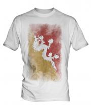 Bhutan Faded Flag Mens T-Shirt
