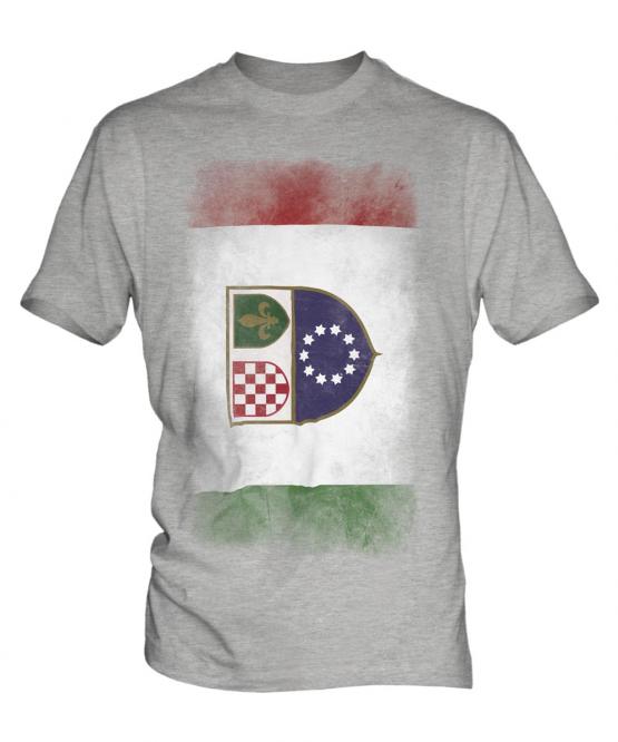 Bosnia And Herzegovina Federation Faded Flag Mens T-Shirt