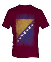 Bosnia And Herzegovina Faded Flag Mens T-Shirt