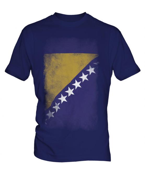 Bosnia And Herzegovina Faded Flag Mens T-Shirt