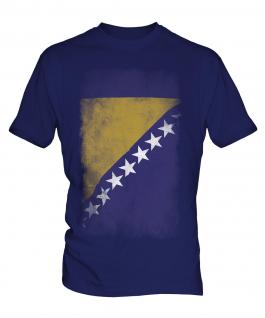 Bosnia And Herzegovina Faded Flag Mens T-Shirt