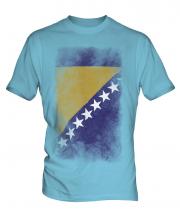 Bosnia And Herzegovina Faded Flag Mens T-Shirt