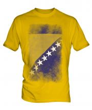 Bosnia And Herzegovina Faded Flag Mens T-Shirt