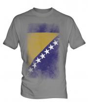 Bosnia And Herzegovina Faded Flag Mens T-Shirt