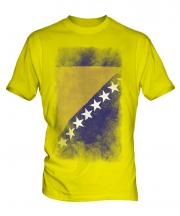 Bosnia And Herzegovina Faded Flag Mens T-Shirt