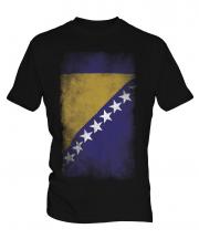 Bosnia And Herzegovina Faded Flag Mens T-Shirt