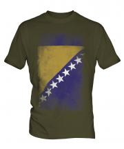 Bosnia And Herzegovina Faded Flag Mens T-Shirt