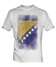 Bosnia And Herzegovina Faded Flag Mens T-Shirt