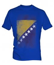 Bosnia And Herzegovina Faded Flag Mens T-Shirt