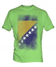 Bosnia And Herzegovina Faded Flag Mens T-Shirt