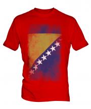 Bosnia And Herzegovina Faded Flag Mens T-Shirt
