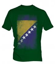 Bosnia And Herzegovina Faded Flag Mens T-Shirt
