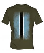 Botswana Faded Flag Mens T-Shirt