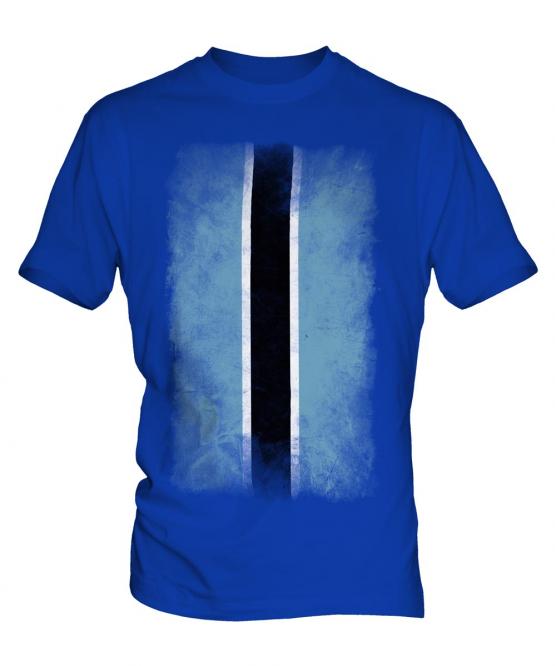 Botswana Faded Flag Mens T-Shirt